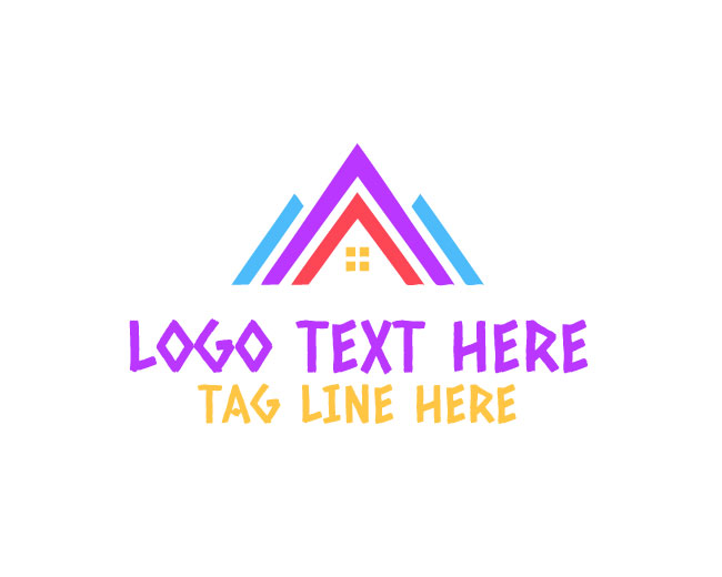 Abstract Roofing House Logo