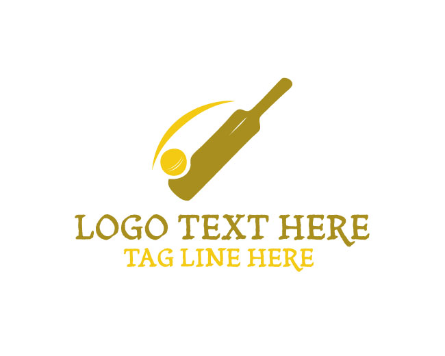 Cricket Bat and Ball Logo