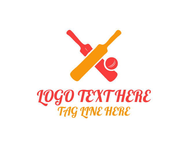 Minimal Cricket Bat Logo