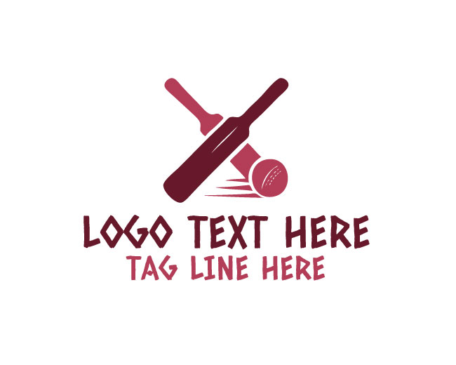 Crossed Cricket Bats Logo