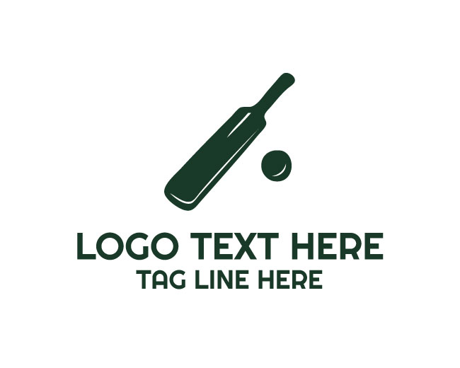 Flat Cricket Bat Logo
