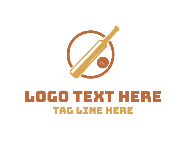 Angled Cricket Bat Logo