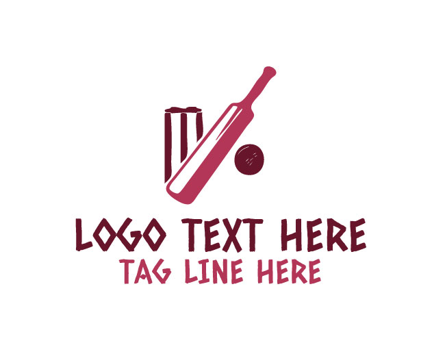 Straight Cricket Bat Logo