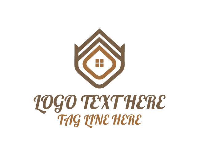 Abstract Roofing House Mark Logo