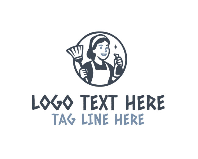 Smiling Cleaning Mascot Logo