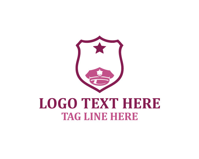 Engraved Star Police Badge Logo