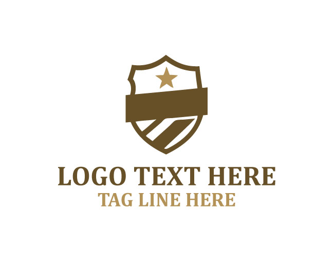 Strong Line Star Police Badge Logo