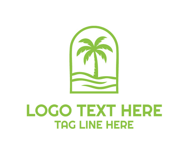 Flat Palm Tree Logo