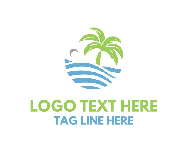 Coastal Palm Tree Logo