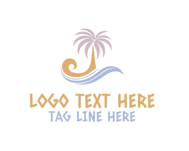 Thin Simple Palm Tree Logo