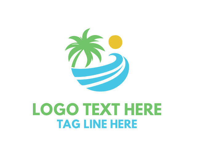 Palm Tree Sunrise Logo