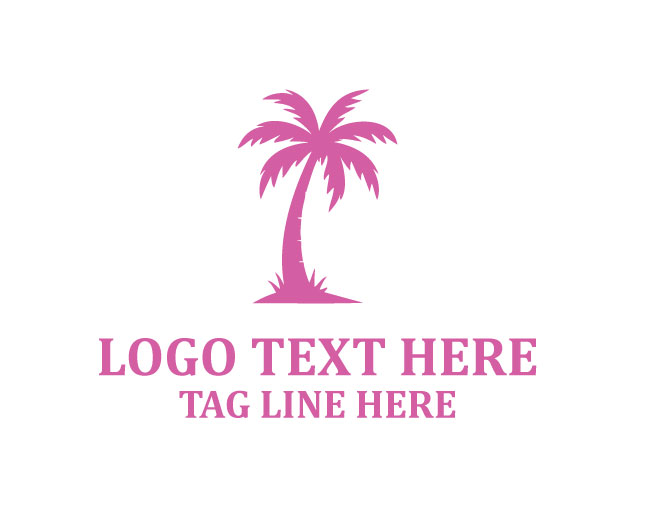 Palm Tree Wave Flow Logo
