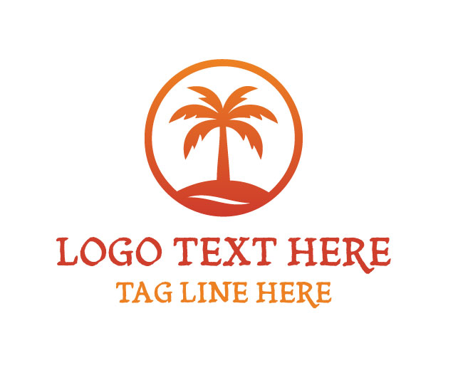 Abstract Palm Tree Leaf Logo