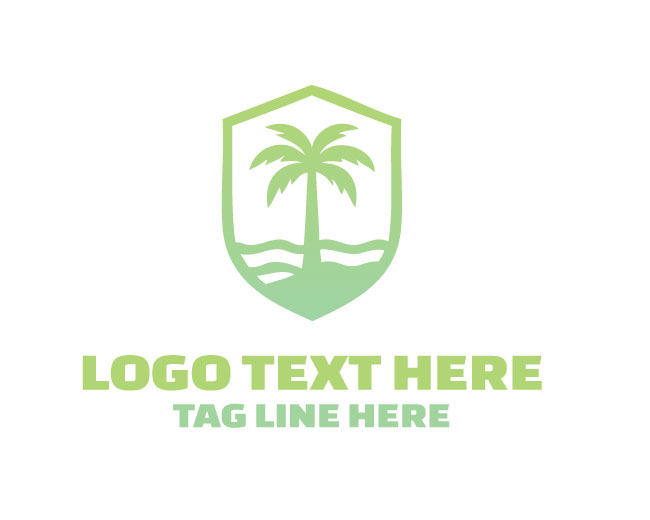 Organic Shape Palm Tree Logo
