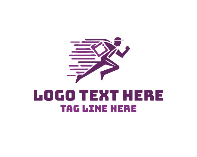 Running Courier with Package Logo