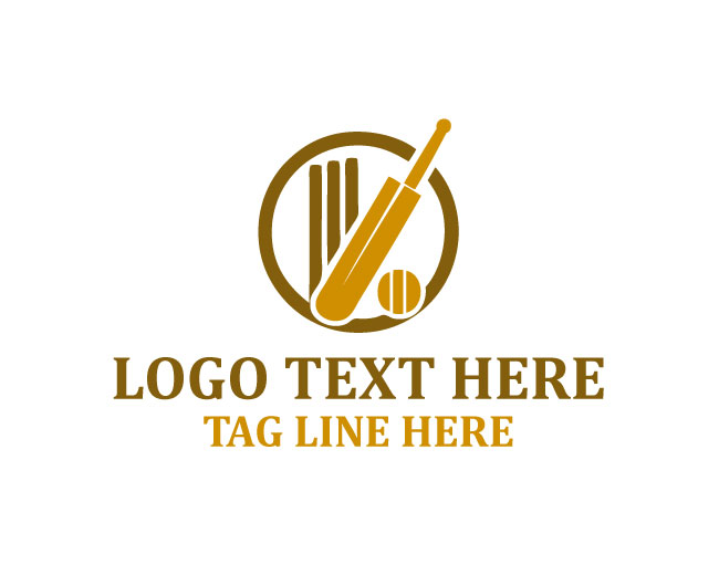 Cricket Bat and Ball Logo