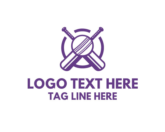 Crossed Cricket Bat Logo