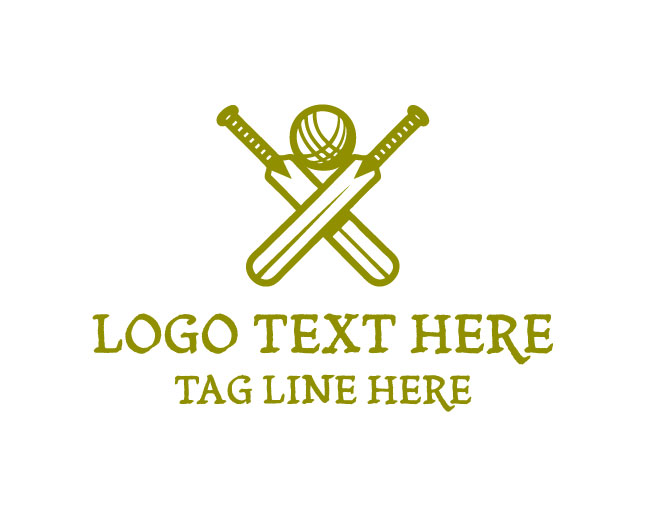 Flat Cricket Bat Logo
