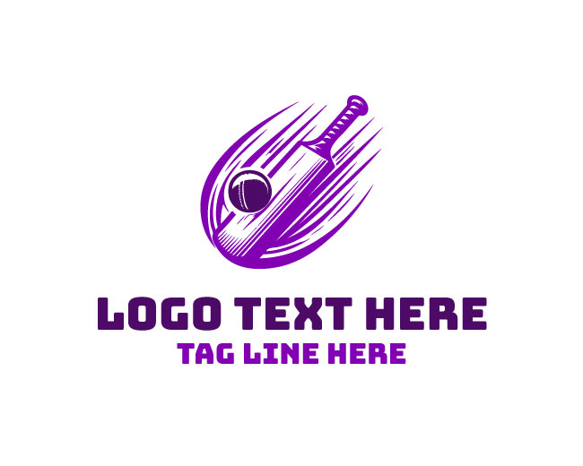 Vertical Cricket Bat Logo