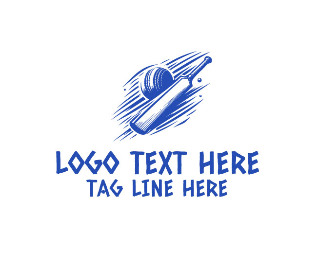 Rounded Cricket Bat Logo
