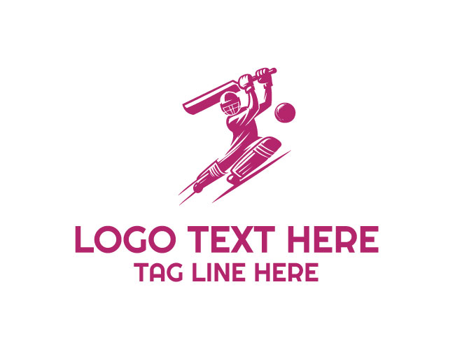 Solid Simple Cricket Bat Logo
