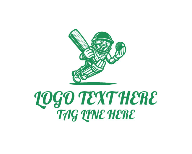 Cricket Bat Icon Logo