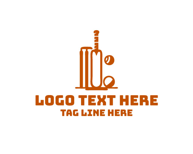 Straight Cricket Bat Logo