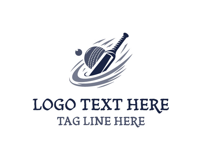 Clean Cricket Bat Icon Logo