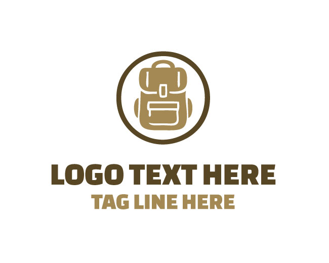 Brown Travel Bag Logo