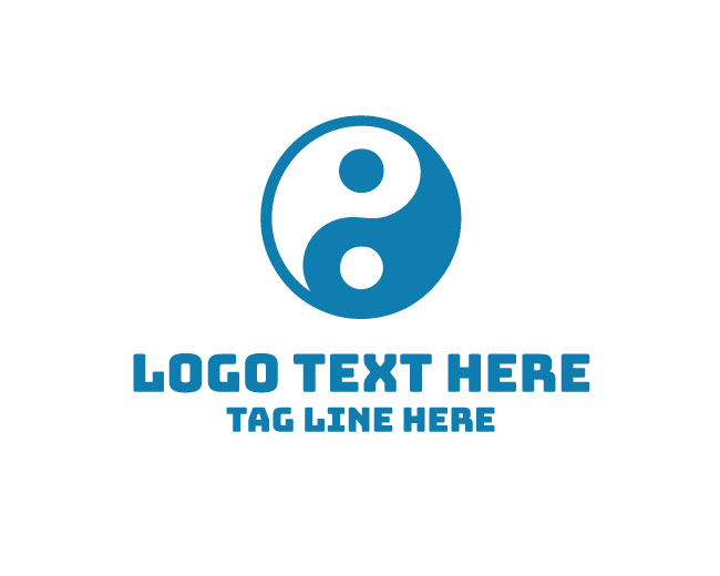 Yin Yang Geometric Logo