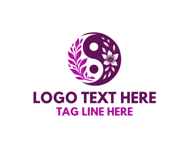 Yin Yang floral   Logo
