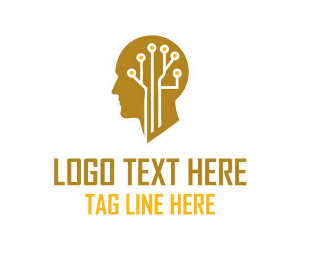 Abstract Technology Head Logo
