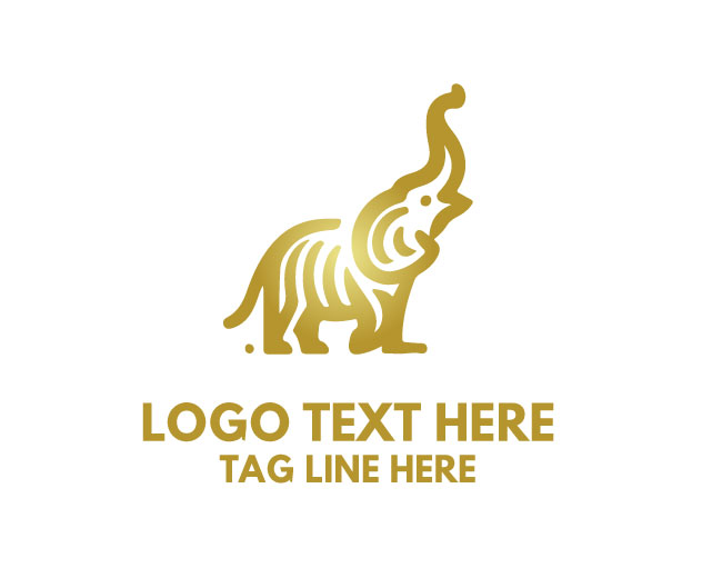 Luxury Gold Elephant Logo