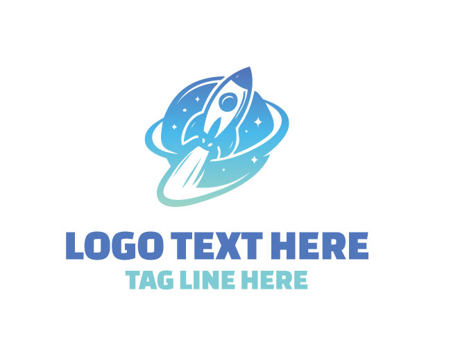 Neon Digital Rocket Tech Logo