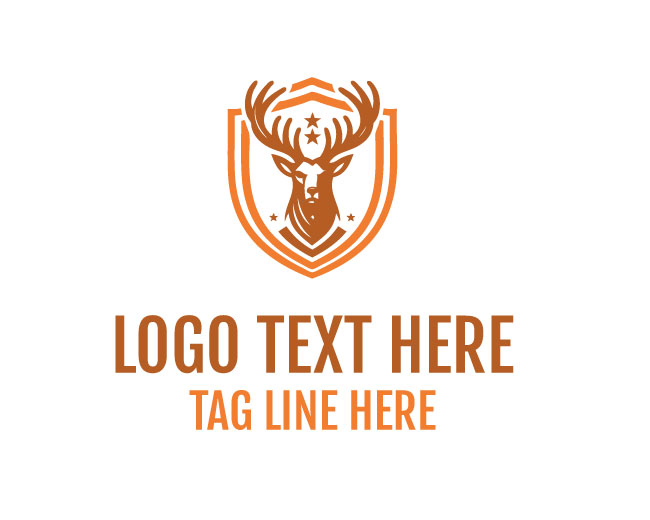 Minimal Deer Antler Shield Logo