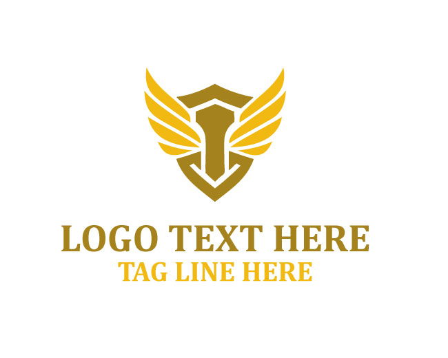 Flat Wings Shield Logo
