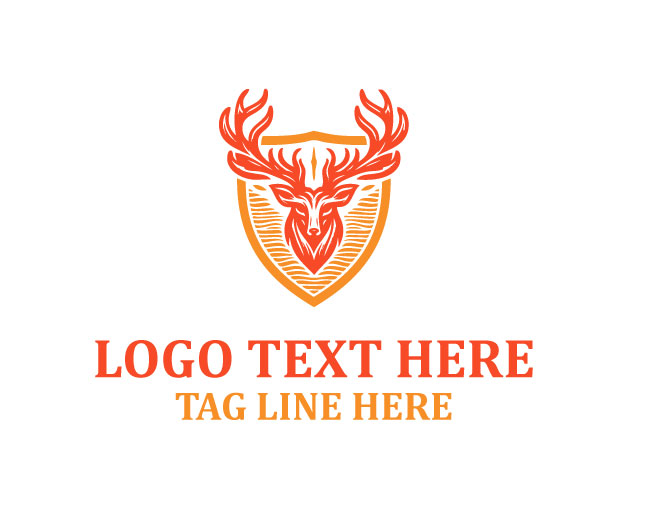  Vintage Deer Antler Shield Logo