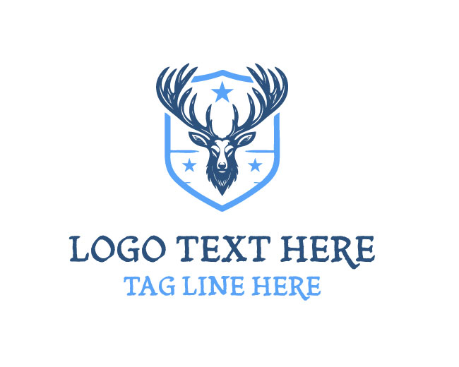  Deer Antler Crest Shield Logo