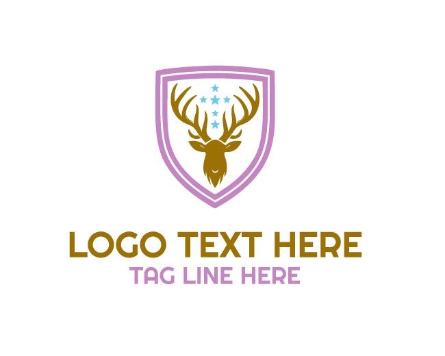 Deer Antler Modern Shield Logo