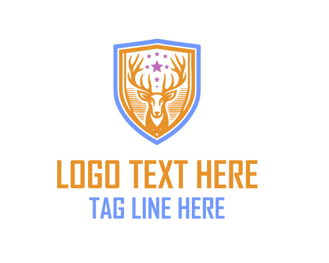  Deer Antler Forest Shield Logo