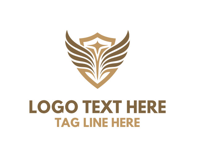 Layered Wings Shield Logo