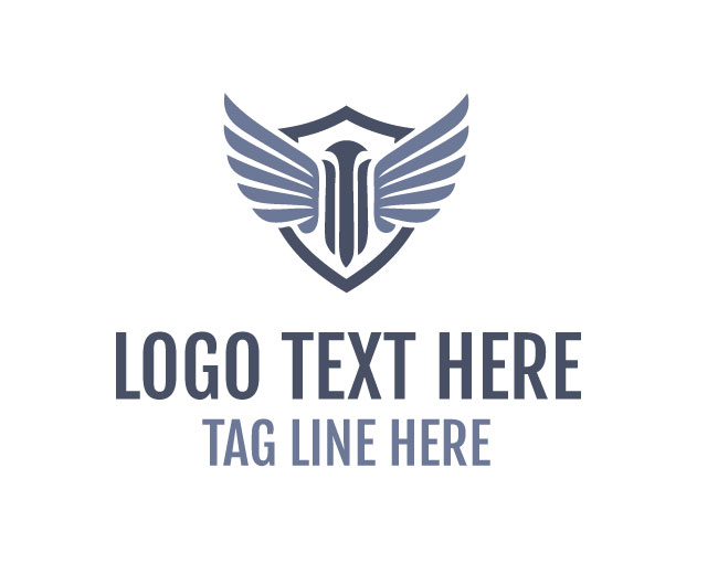 Strong Wings Shield Logo