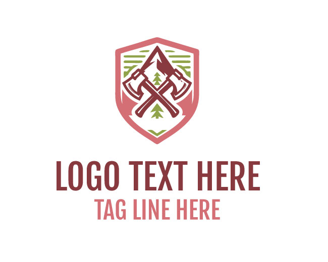  Outdoor Survival Cross Axe Badge Logo