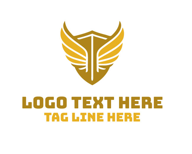 Feather Light Wings Shield Logo