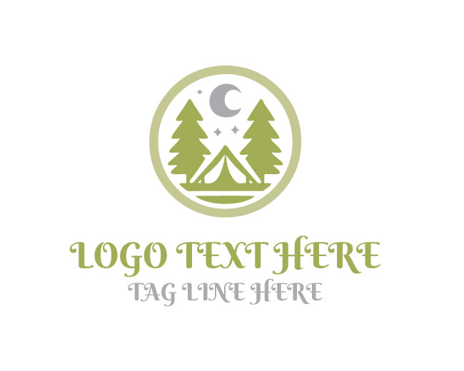 Survival Camping Badge Logo