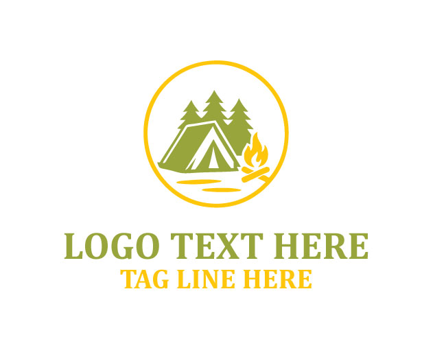  Survival Woodcut Camping Logo