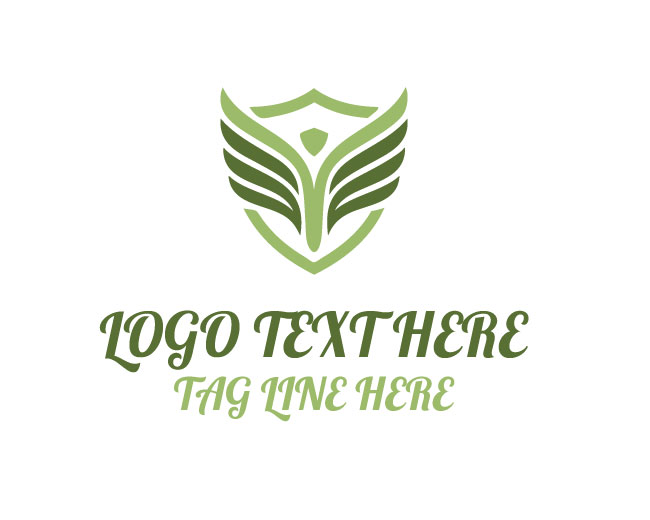 Geometric Wings Shield Logo