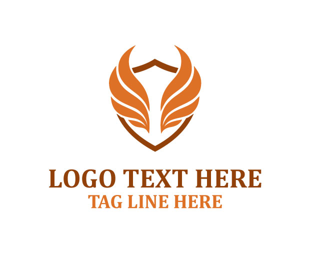 Modern Tech Wings Shield Logo