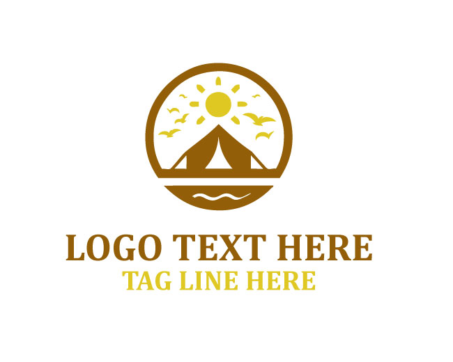 Survival Sun Camping Badge Logo