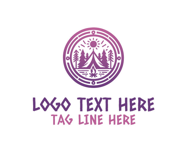  Survival Camping Nature Badge Logo